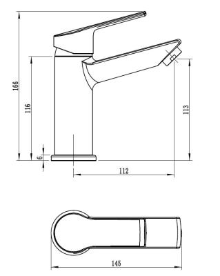 Смеситель для умывальника VODA Rock RK26