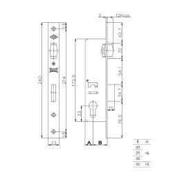 Корпус замка KALE KILIT 155 Никель 8184