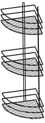 Полка для ванной PROFFERO тройная овал черный