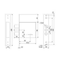 Замок врезной ГАРДИАН 30.01 Хром