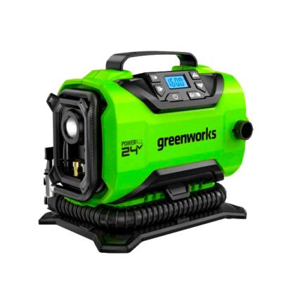 Компрессор автомобильный аккумуляторный Greenworks ACG301 24V/12V (без АКБ и ЗУ,цифр.дисплей,защита от перегрева)