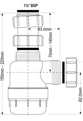 Сифон бутылочный MCALPINE MRSK2-NW
