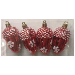 Набор елочных украшений ВОЛШЕБНАЯ СТРАНА Желудь красный 8 см