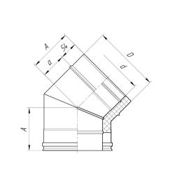 Колено ДЫМОК AISI 439 45° 0,8 мм 150 мм