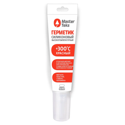 Герметик MASTERTEKS высокотемпературный силиконовый Красный 80 мл