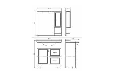 Зеркальный шкаф COMFORTY Севилья 85*82 см