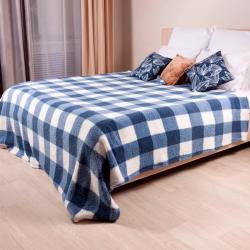 Плед CASA CONFORTE Томлин Клетка Синий 200*220 см
