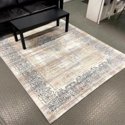 Ковер БЕЛЛА 1937С - CREAM SHIRINK / BLUE FDY прямоугольник размер 2,4*4,0 м