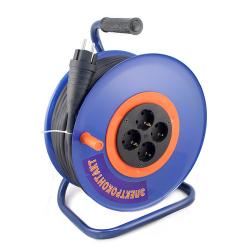 Удлинитель на катушке ЭЛЕКТРОКОНТАКТ Бригадир 4 гнезда 50 м 17230