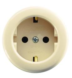 Розетка сетевая MAKEL с заземлением кремовый 16011