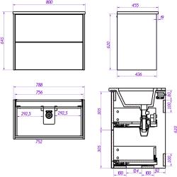 Тумба с раковиной LA FENICE Tesoro 80 дуб Канзас 