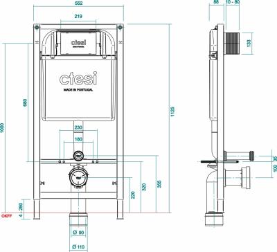 Инсталляция для унитаза CTESI Solid BK0200240