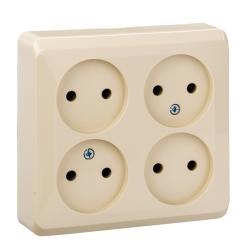 Розетка SCHNEIDER ELECTRIC Этюд 4 гнезда бежевый