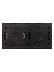 Блок розетка и выключатель LEZARD Leto черный бархат 752-4200-170BKP 