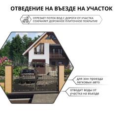 Лоток пластиковый GIDROLICA Pro DN100 с полиамидной решеткой 1000*146*117 мм