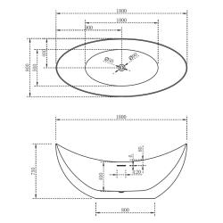 Ванна акриловая ABBER 180*80 см AB9333