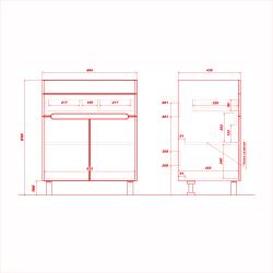 Тумба с раковиной RUVANN Nika 70 графит 