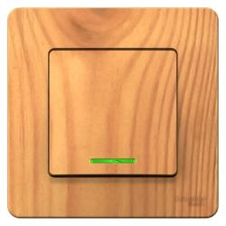 Выключатель SYSTEME ELECTRIC Blanca 1 клавиша с подсветкой ясень BLNVS010115
