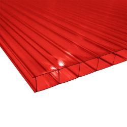 Поликарбонат сотовый Красный 6 мм