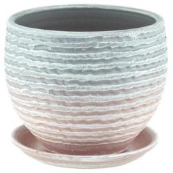 Горшок керамический САДЫ АУРИКИ Зефир Серо-розовый 3,2 л