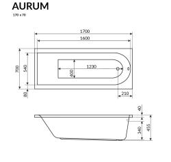 Ванна акриловая EXCELLENT Aurum сифон