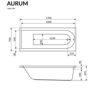 Ванна акриловая EXCELLENT Aurum сифон