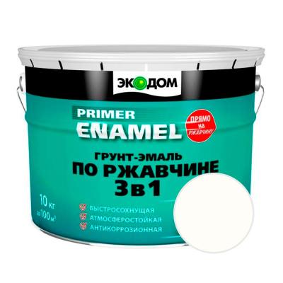 Грунт-эмаль ЭКОДОМ Белый 10 кг