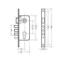 Замок врезной АЛЛЮР 103/3-61А AB Старая бронза