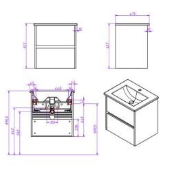 Тумба с раковиной CAPRIGO Seattle 60 дуб эльвезия