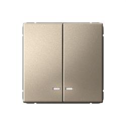 Механизм выключателя SYSTEME ELECTRIC Art Gallery 2 клавиши с подсветкой шампань GAL000553