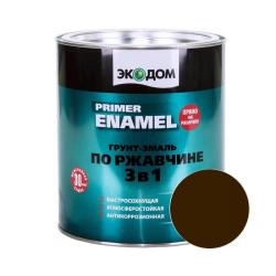 Грунт-эмаль ЭКОДОМ Коричневый 2,2 кг