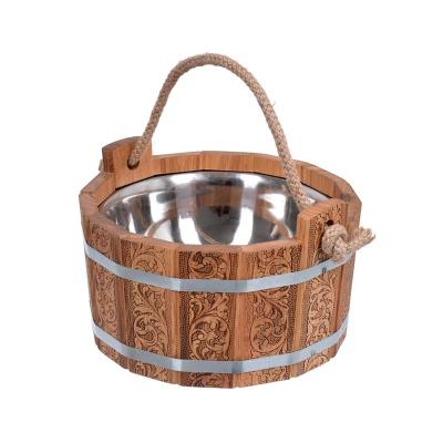 Шайка БАННЫЕ ШТУЧКИ Цветочный орнамент 5 л