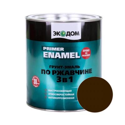 Грунт-эмаль ЭКОДОМ Коричневый 2,2 кг