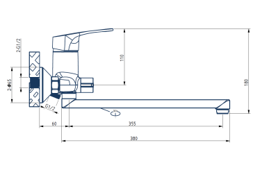 Смеситель для ванны VODA Lucky LY 31  Смеситель для ванны VODA Lucky LY 31
