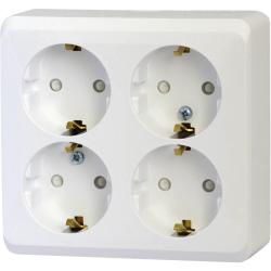 Розетка SCHNEIDER ELECTRIC Этюд 4 гнезда с заземлением белый