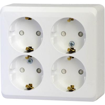 Розетка SCHNEIDER ELECTRIC Этюд 4 гнезда с заземлением белый