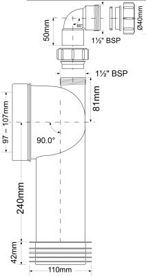 Труба фановая MCALPINE MRWC18