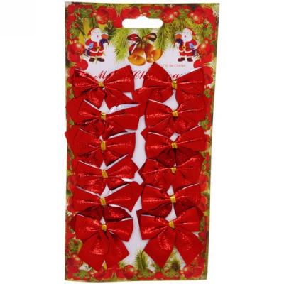 Елочное украшение СЕРПАНТИН Бант Красный шик 6 см