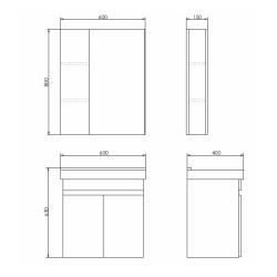 Зеркальный шкаф COMFORTY Тромсе 60*80 см