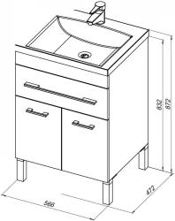 Тумба с раковиной AQUANET Верона New 58 