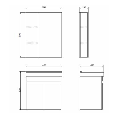 Зеркальный шкаф COMFORTY Тромсе 60*80 см