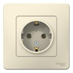 Розетка SYSTEME ELECTRIC Blanca с заземлением молочный BLNRS001012