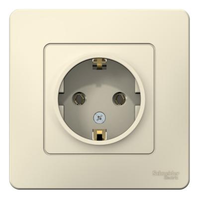 Розетка SYSTEME ELECTRIC Blanca с заземлением молочный BLNRS001012