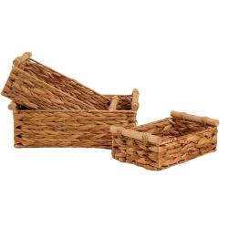 Корзины плетёные 3 шт: 27*16*9 см, 31*20*12 см, 35*24*13 см