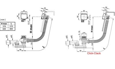 Сифон для ванны RAVAK Click Clack X01440