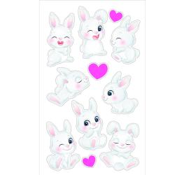 ST-0618 Декоративная наклейка 30*50 см Голубоглазые зайчата