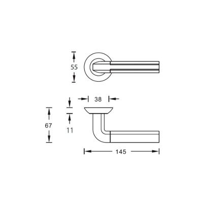 Ручка на розетке ARCHIE Bello line 96 Хром матовый