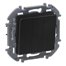 Механизм выключателя LEGRAND Inspiria 3 клавиши антрацит 673643