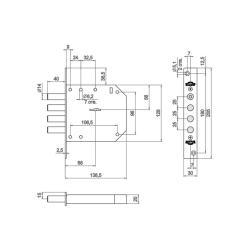 Замок врезной ЭЛЬБОР Базальт 1.05.01 Хром
