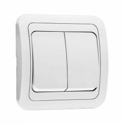 Выключатель MAKEL Mimoza 2 клавиши проходной белый 12026